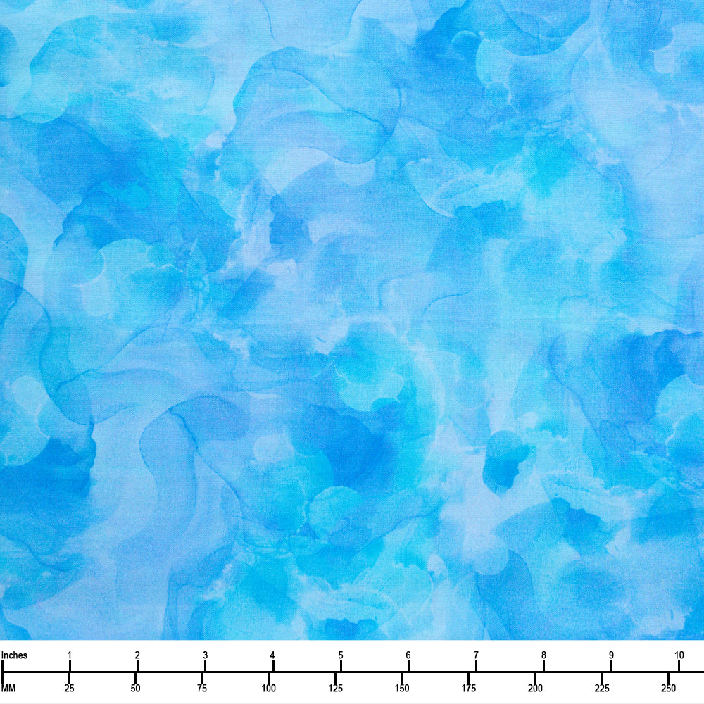 QT Fabrics Aura Watercolor Blender Blue 2600 30198 B - 22-inch EOB Special