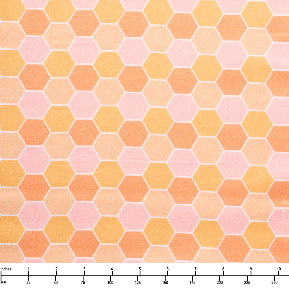 QT Fabrics Bee Kind & Curious Honeycomb Orange 31238 O - 32-inch EOB Special