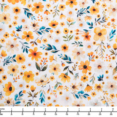 QT Fabrics Buzz Buzz Buzz Floral White 2600 31704 Z - 32-inch EOB Special