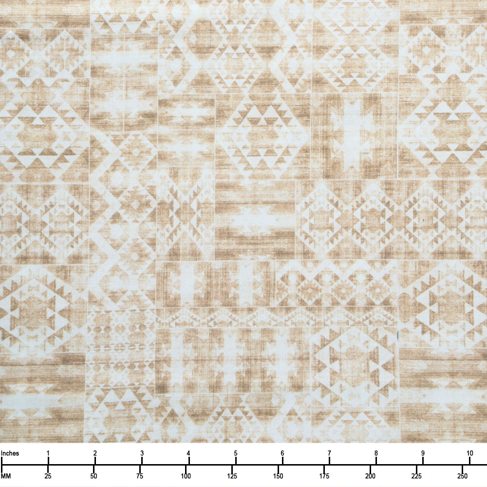 QT Fabrics Canyonlands Southwest Blanket Tonal Tan 32022 E - 22-inch EOB Special