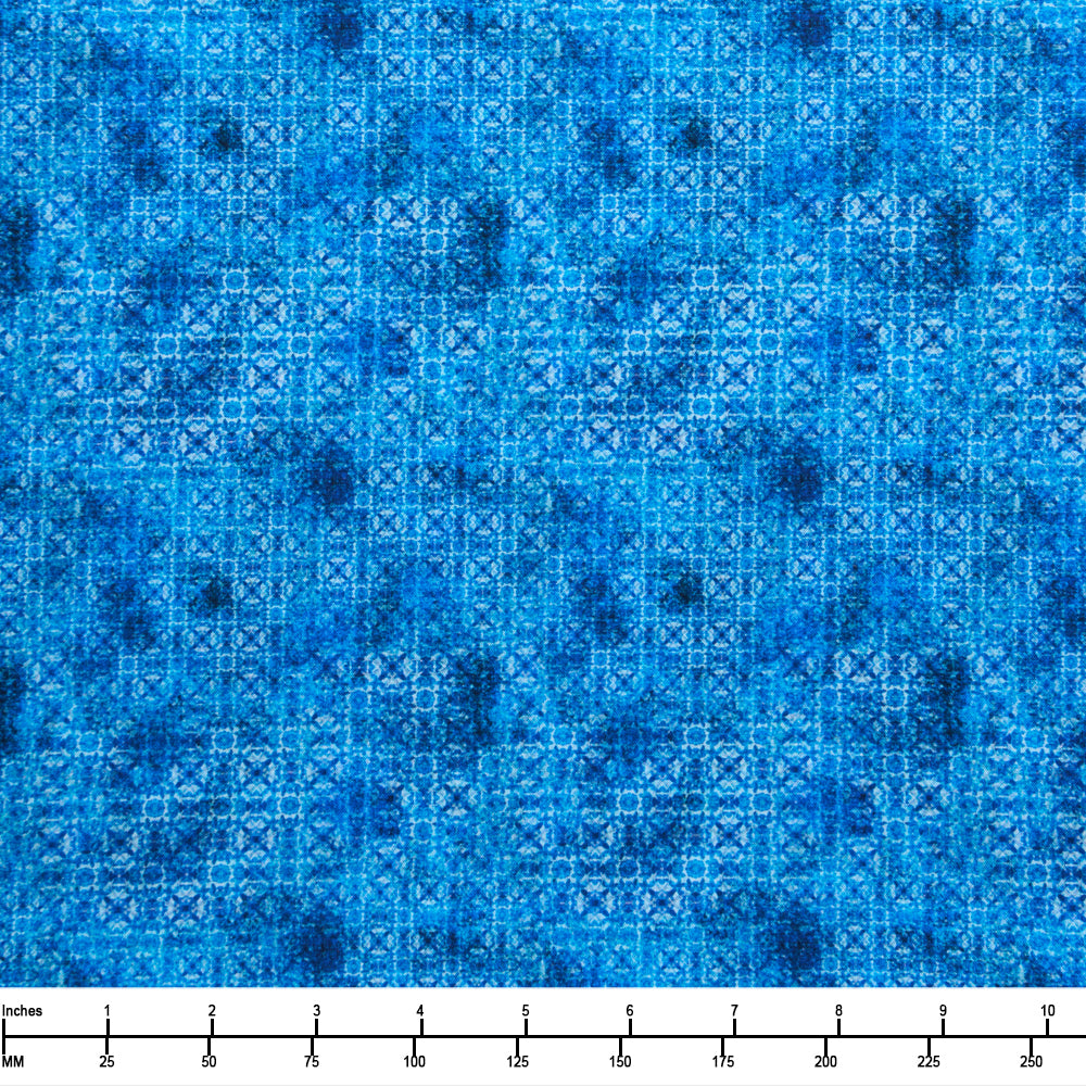 QT Fabrics Citrus Bliss Foulard Geo Blue 31718 B - 22-inch EOB Special