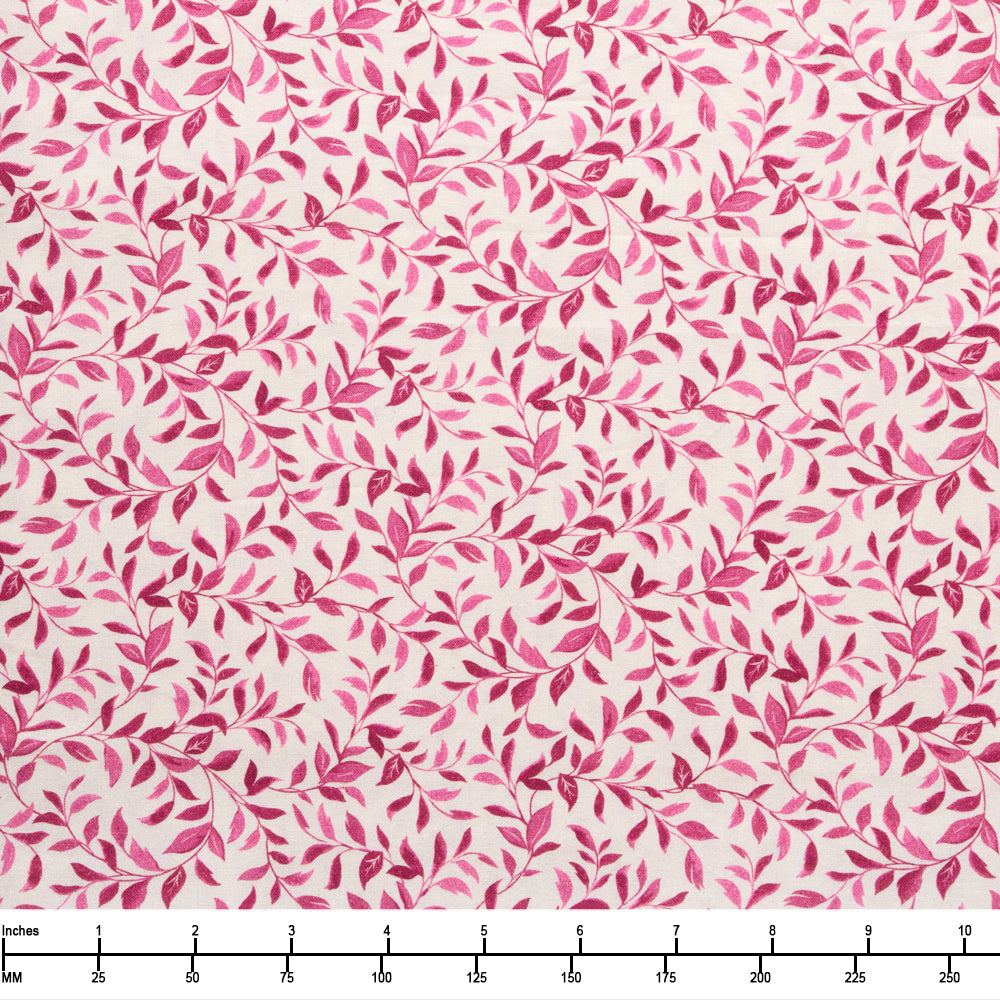 QT Fabrics Dahlia Dreams Vine Cream Rose 31533 ED - 32-inch EOB Special