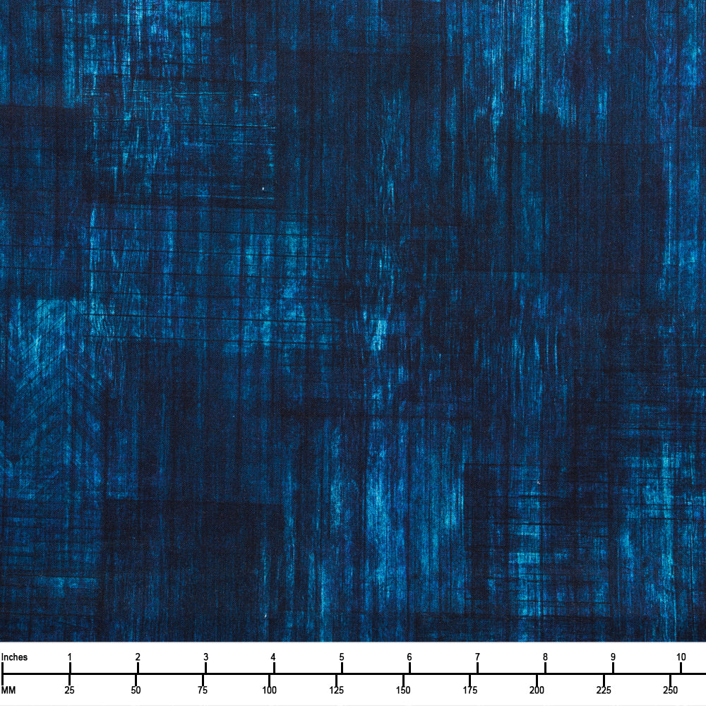 QT Fabrics Into the Woods Wood Texture Navy 30840 N - 32-inch EOB Special