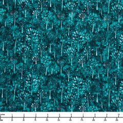 QT Fabrics Night Owls Trees 31570 Q Teal - 22-inch EOB Special