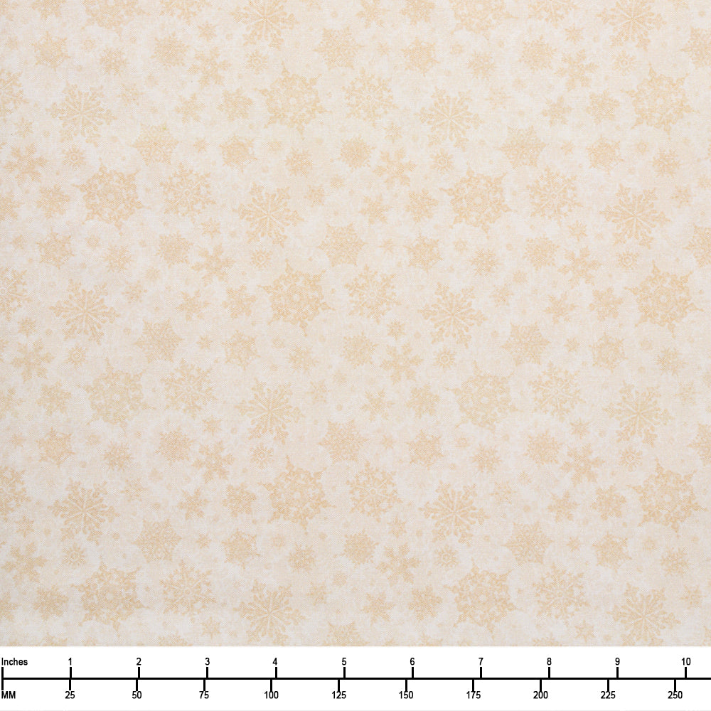 QT Fabrics Poinsettia Greetings Snowflake Tonal Cream 2600 31085 E - By The Yard