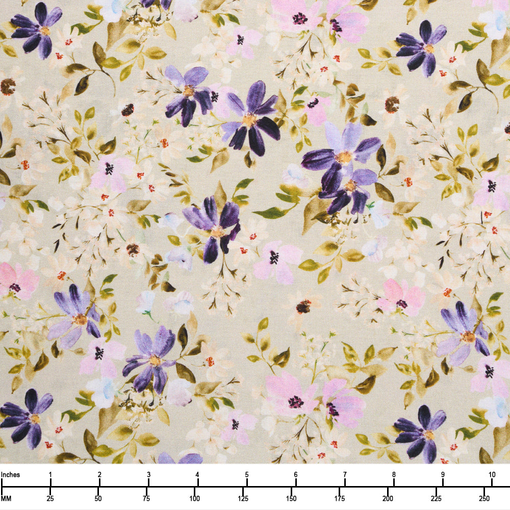 QT Fabrics Serendipity Floral Lt Green 32135 H - By The Yard