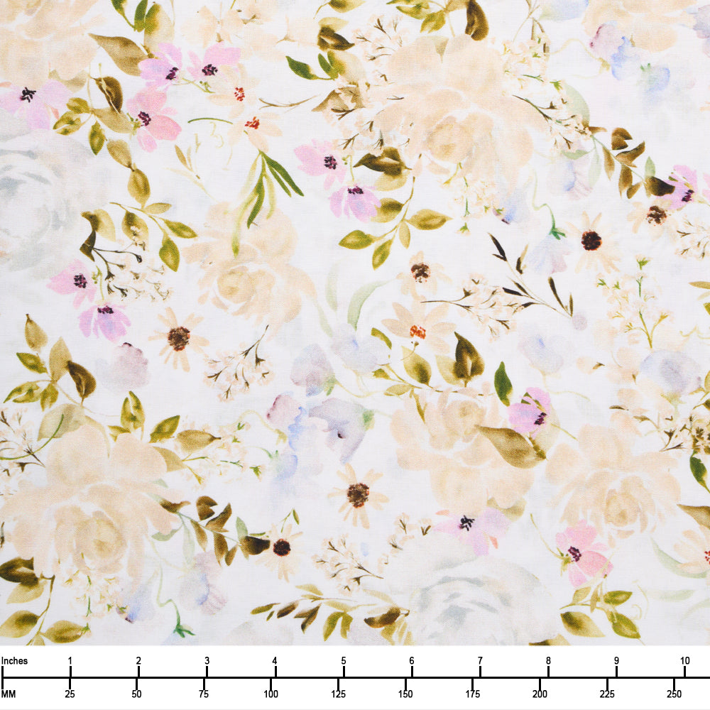 QT Fabrics Serendipity Large Floral White 32134 Z - By The Yard