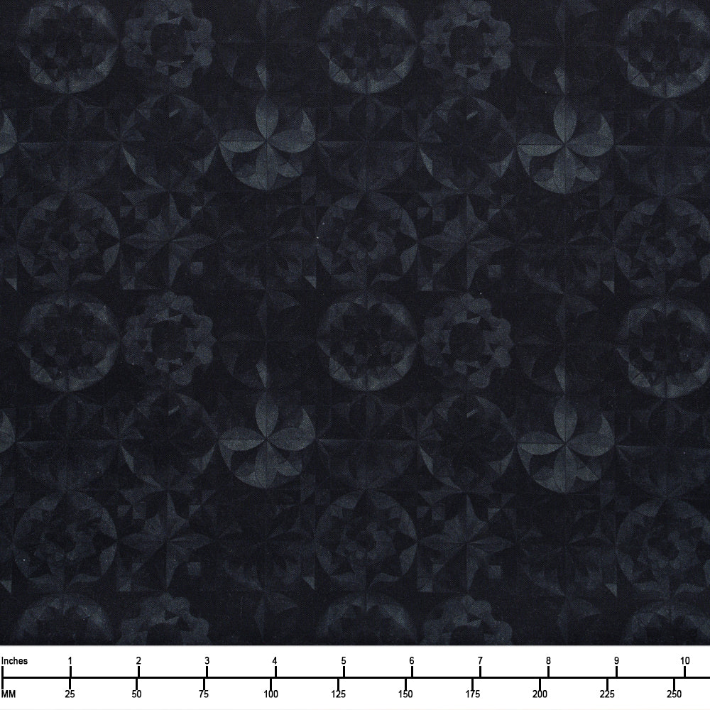 QT Fabrics Solstice Kaleidoscope Packed Circles Black 2600 31232 J - 22-inch EOB Special