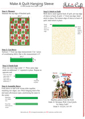 Instructions for making a quilt hanging sleeve with step-by-step guide and images.
