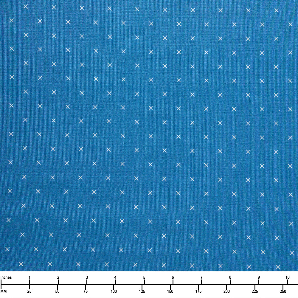Riley Blake Bee Cross Stitch in Color Denim C745 Denim - 22-inch EOB Special