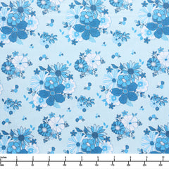 Riley Blake Blue Blooms and Threads Main Blue C17120 Blue - 32-inch EOB Special