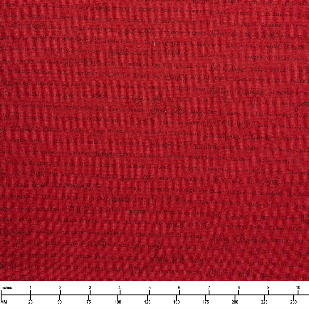 Riley Blake Charming Christmas Words Red C16357 Red - By The Yard