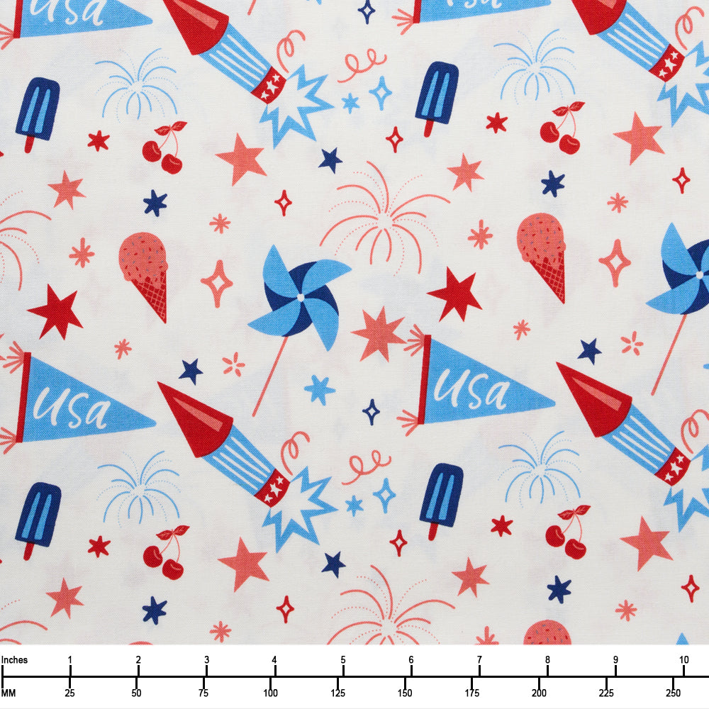 Riley Blake Firecracker Main White C17200 White - 28-inch EOB Special