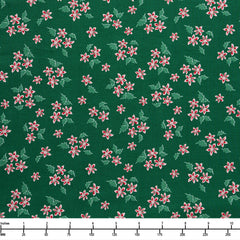 Riley Blake Mistletoe and Holly Floral Forest C16405 Forest - By The Yard