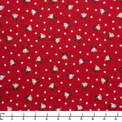 Riley Blake Mistletoe and Holly Mistle Scattered Bells Barn Red C16404 Barnred - By The Yard