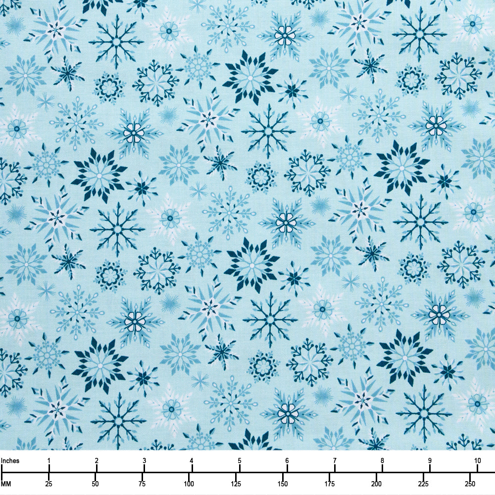 Riley Blake Winter Magic Snowflakes Aqua C16365 Aqua - By The Yard