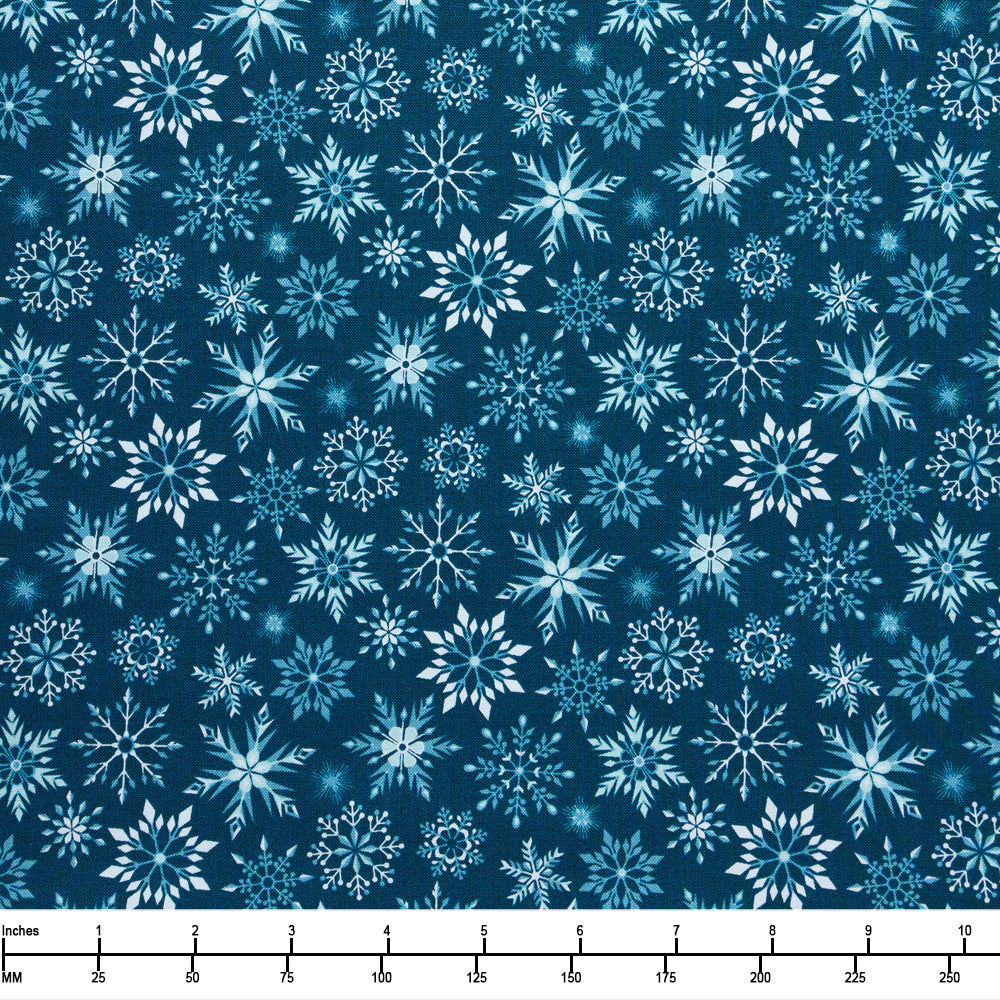 Riley Blake Winter Magic Snowflakes Navy C16365 Navy - By The Yard