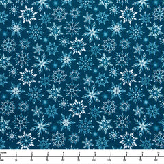 Riley Blake Winter Magic Snowflakes Navy C16365 Navy - 22-inch EOB Special