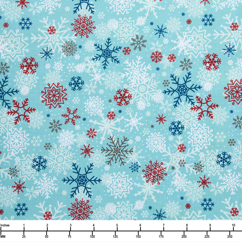 Riley Blake a Perfect Winter Snowflakes Blue C17992 Blue - 28-inch EOB Special