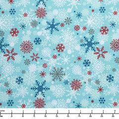 Riley Blake a Perfect Winter Snowflakes Blue C17992 Blue - 28-inch EOB Special