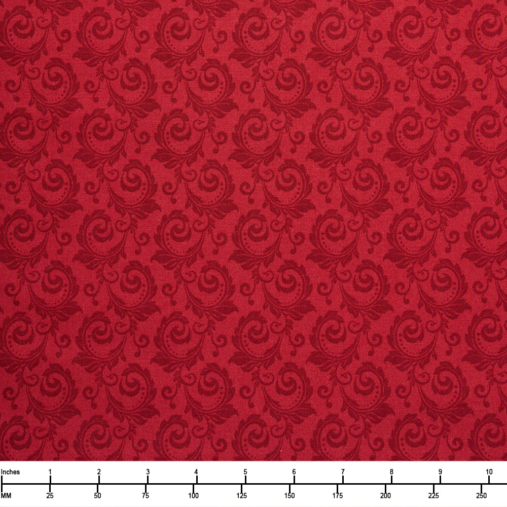 Riley Blake Christmas Greetings Scroll Red C17664 Red - 22-inch EOB Special
