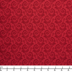 Riley Blake Christmas Greetings Scroll Red C17664 Red - 22-inch EOB Special