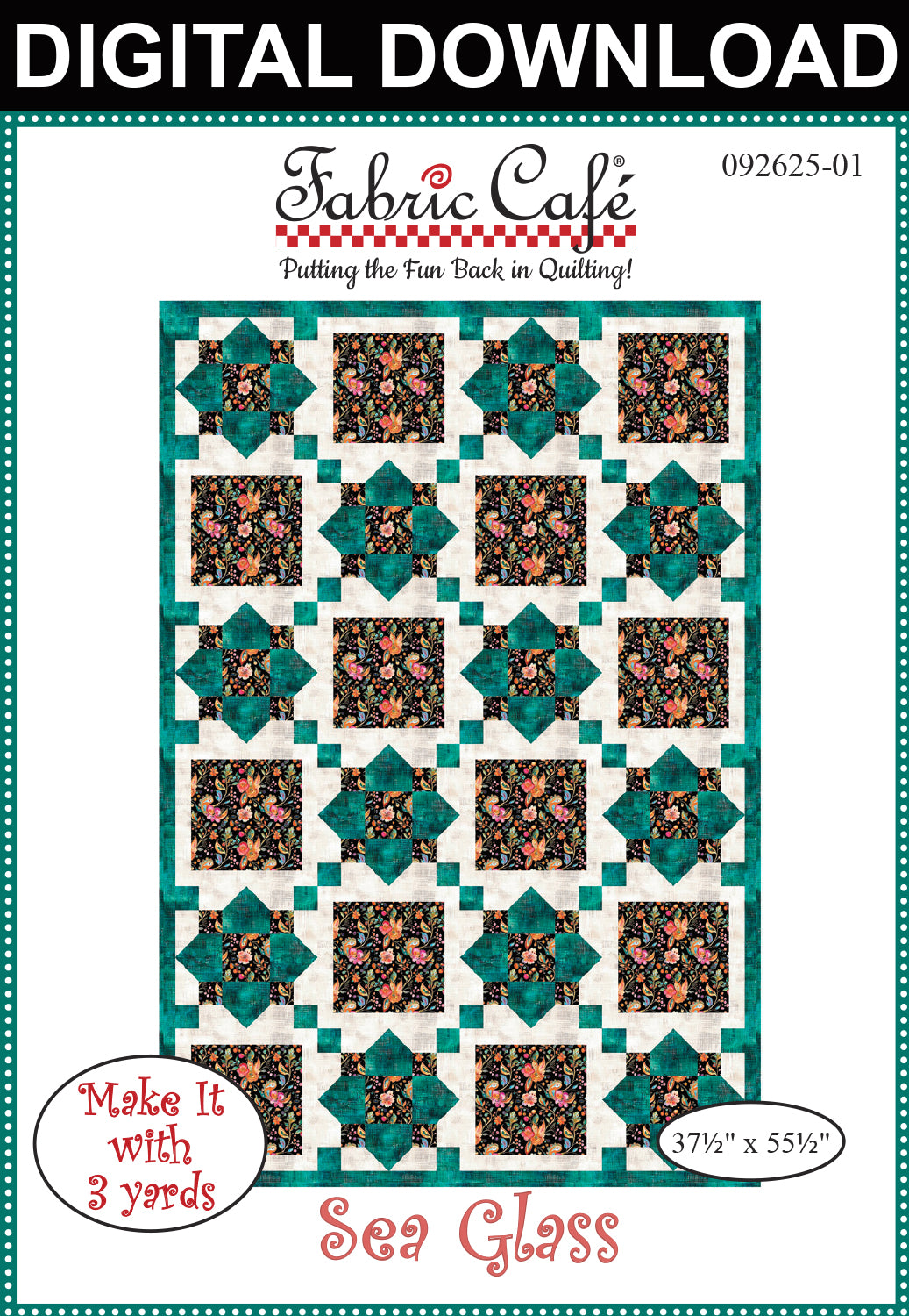 Sea Glass 3-Yard Quilt Pattern