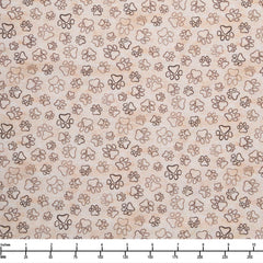 Timeless Treasures Dogs Rule Dog Paw Print Outlines Dog CD8556 Natural - 28-inch EOB Special