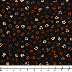 Timeless Treasures Dogs Rule Paw Print Paw C1846 Mud - 22-inch EOB Special