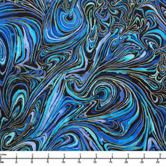 Timeless Treasures Escapade Abstract Marble Indigo CM3799 - By The Yard