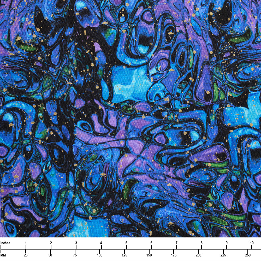 Timeless Treasures Evening Glow Butterfly Marble Metallic Flora CM4109 Black - By The Yard