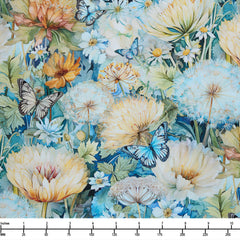 Timeless Treasures Forest Whisper Forest Floral and Butterflies Fleur CD3681 Bloom - By The Yard