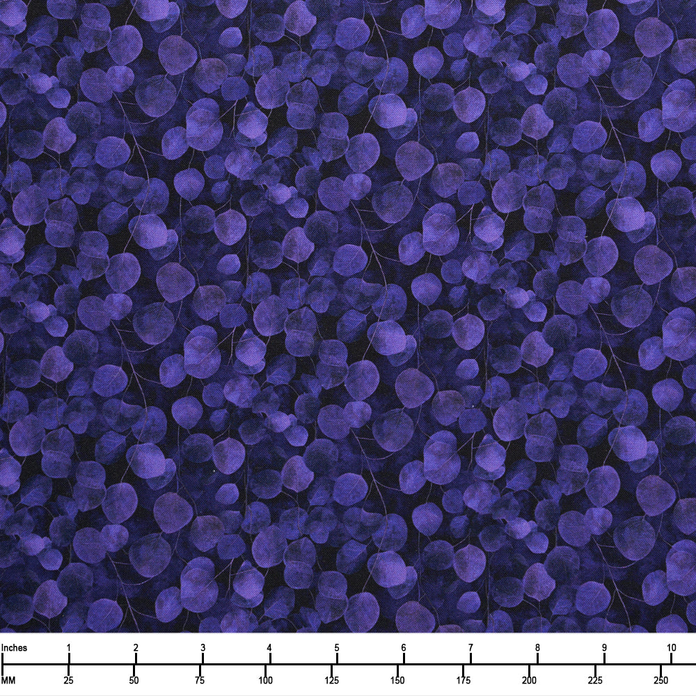 Timeless Treasures Mystic Meadow Packed Leaves Fleur CD4218 Violet - By The Yard