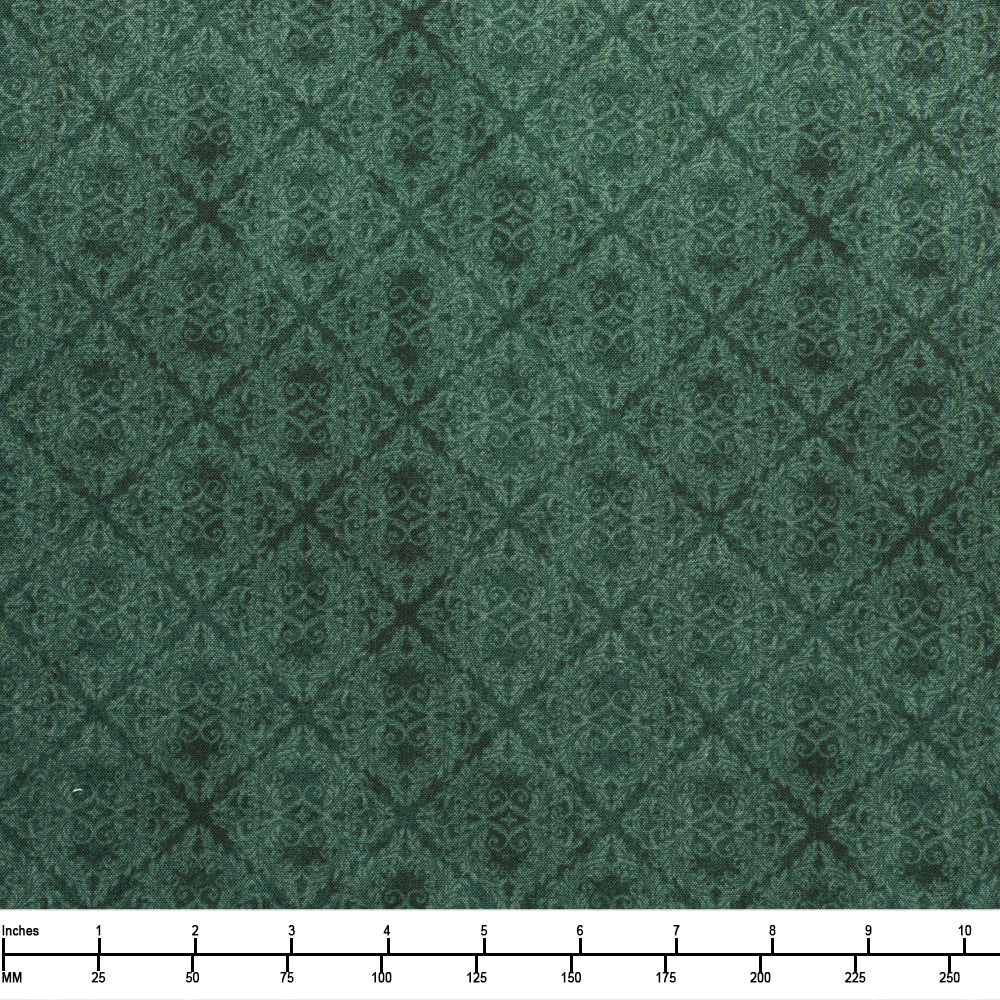 Wilmington Crimson Blooms Damask Green 3028 30097 777 - By The Yard