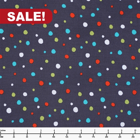 Red Blue Painted Polka Dot 4th July Fabric by Michael Miller - modeS4u