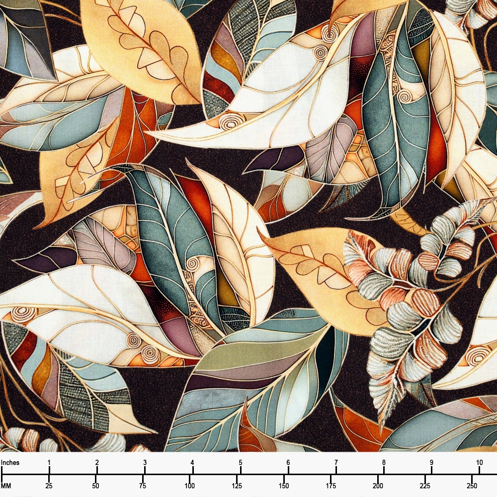 QT Fabrics Frond Nouveau Leaves 30098 A - 32-inch EOB Special