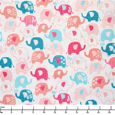 Andover In the Jungle TP 2602 P Pink Elephants - 32-inch EOB Special