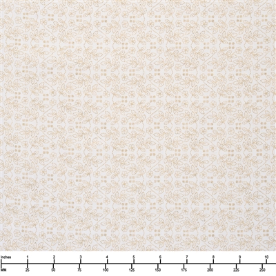 QT Fabrics Quilt Room Kitties Floral Stitching White 2600 30383 Z  - 28-inch EOB Special