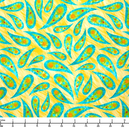 Blank Color Burst Paisley B 3347 44 Yellow - By The Yard