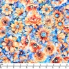 QT Fabrics Midnight Blooms Packed Floral 2600 30616 B Blue  - 22-inch EOB Special