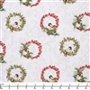 Benartex A Festive Medley Chickadee Wreaths Cream 13181M 07 - 32-inch EOB Special