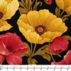 Benartex Flower Festival 2 Poppies Black 0425012B - 22-inch EOB Special