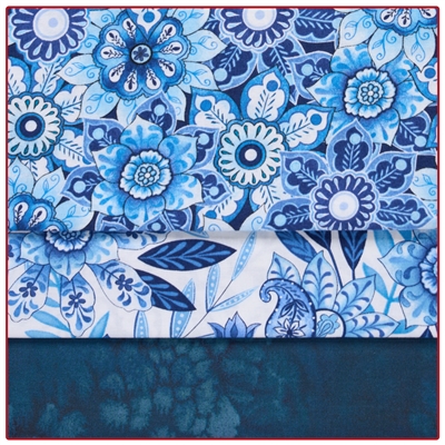 Blue Trellis  3-Yard Quilt Kit