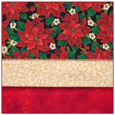 Radiant Poinsettias - 3-Yard Quilt Kit