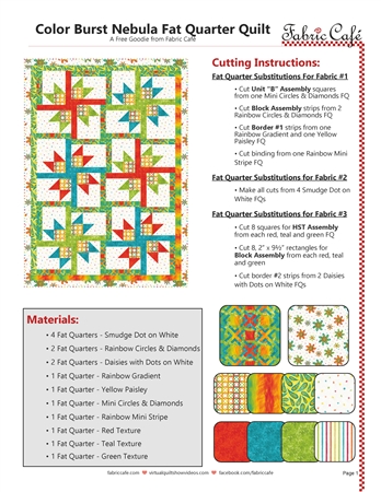 Nebula Fat Quarter Quilt - Guide Sheet